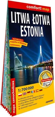 Produktbild von Autokarte von Litauen, Lettland und Estland, Maßstab 1:700.000, laminiert, Ausgabe 2026