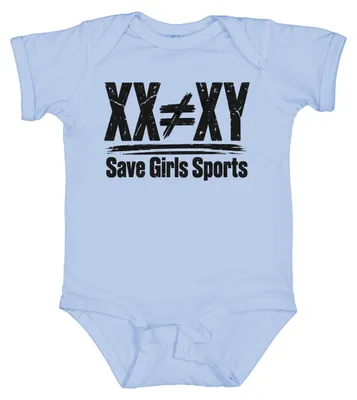 Productafbeelding van Meisjessport, XX, XY, Biologie, Sportvrouw, Vrouwen, Atlete, Vrouwen sport, Babyromper, lichtblauw, maat 6/12