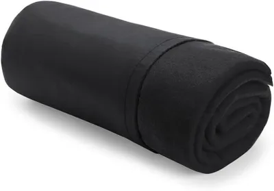 Obrázok produktu pre Teplá fleecová deka, 120 x 150 cm, čierna, s úložným vreckom, ideálna na chladné večery