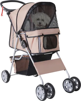 Produktbild von PawHut Hundewagen Hundebuggy Pet Hunde Buggy Stroller Jogger Anhänger Kaffeebraun