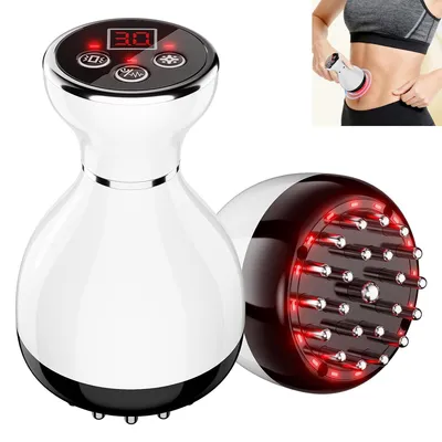 Produktbild von Lymphdrainage Massagegerät Anti-Cellulite, 30 Stufen Mikrostrom & Vibration, Wärme & Rotlicht, für Beine Bauch Arme, kabellos Körpermassagegerät