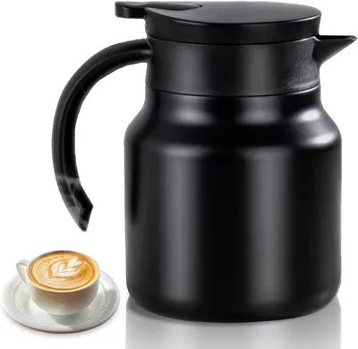 Produktbild von Keramische Koffiekan 1000ml für unterwegs - dubbelwandig isoliert - RVS - zeef - für warme Getränke
