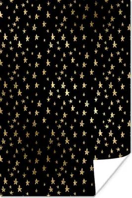 Produktbild von MuchoWow® Poster Muster - Sterne - Gold 120x180 cm - Kunstposter