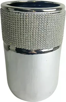 Produktbild von Keramikvase im Glamour-Stil mit Rand silber klein silber