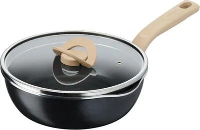 Image de TEFAL G1668795 Poêle à frire 24 cm avec couvercle noir-argenté