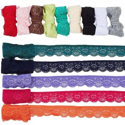 Produktbild von 14 Rollen elastisches Spitzenband für Näh- und Dekorationszwecke