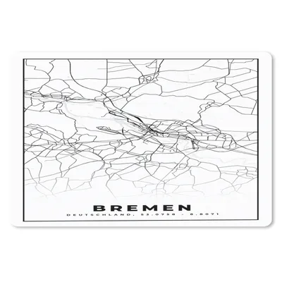 Produktbild von MuchoWow® Schreibtischunterlage Bremen - Stadtplan - Karte 60x40 cm - XXL Mauspad - Großes Mauspad