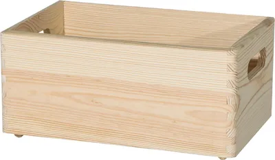 Produktbild von Allzweckkiste 30 x 20 x 14 cm100 % Kiefernholz | Stapelbare Aufbewahrungskiste mit Griffen für Haushalt Hobby und Werkstatt
