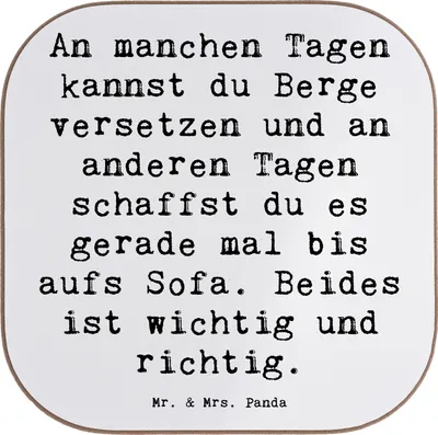 Produktbild von Mr. & Mrs. Panda Untersetzer für Gläser Spruch Hoffnung und Ruhe - Weiß - Geschenk, Tassenuntersetzer, Zitat, gläseruntersetzer, Glas, Motivation, Coaster, Selbstfürsorge