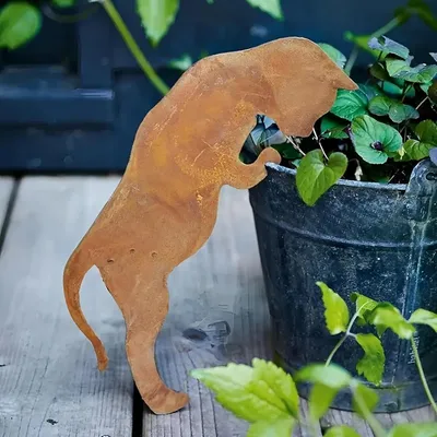 Obrázok produktu pre Záhradný zapichovač, hrdzavá záhradná dekorácia, 30 cm výška, kov, pre záhradu