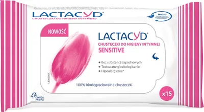 Obrázok produktu pre Lactacyd Sensitive utierky na intímnu hygienu bez vône