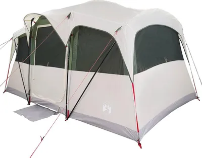 Produktbild von vidaXL Familienzelt mit Dach Weiß und Grün 435 x 255 x 216 cm