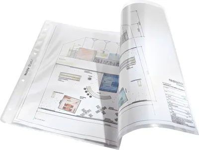 Immagine prodotto di 50x Leitz 4723-00-03 Copertina per opuscoli Premium con protezione antistrappo, A3 orizzontale, PP, grana, a prova di documento, incolore
