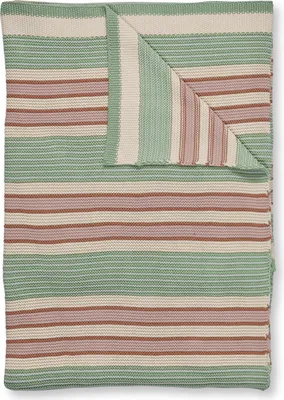Produktbild von PIP Studio Kuscheldecke PIP Bonsoir Combistripe Green 130x170 Grün