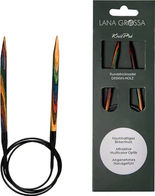 Produktbild von Lana Grossa Rundstricknadel Design-Holz 120-5.0 | Multicolor