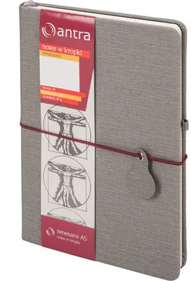 Zdjęcie produktu dla Notes A5 w kropki Antra skórzany
