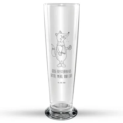 Produktbild von Mr. & Mrs. Panda Bierglas Fuchs Keks - Transparent - Geschenk, Weihnachtlich, Weihnachtszeit, Winter, Bier Glas, Weizen, Mr Mrs Weizenglas, Weißbierglas, Frieren