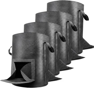 Productafbeelding van Kweekzakken Aardappel - Planten zakken - Groenten Kweken - Oogstvenster - 40 x 35 x 35 cm - Zwart