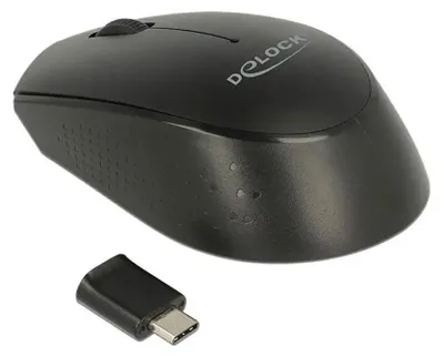 Produktbild von MAUS USB Type-C" optisch 3-Tasten 2,4 GHz wireless schwarz Delock