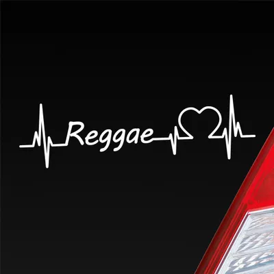 Produktbild von Auto Aufkleber Reggae Puls Herzschlag 19x5,5 cm Weiss Matt Sticker Heckscheibenaufkleber