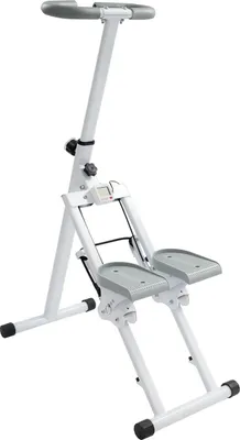 Obrázok produktu pre Domáci trenažér – vertikálny stepper – skladací – s držadlom – max. 100 kg – 41×78×133,5 cm – biely