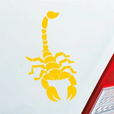 Produktbild von Auto Aufkleber Skorpion Krebs Motorrad Sternzeichen 15x8,5 cm Gelb Sticker Heckscheibenaufkleber