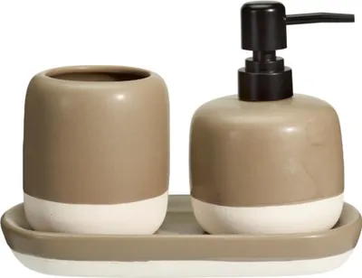 Immagine prodotto di Tazza con dispenser di sapone e spazzolino da denti su sottobicchiere in Vetroceramica I PASTELLI
