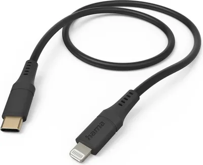 Obrázok produktu pre Hama Flexible, 1,5 m, Lightning, USB C, Samec, Samec, Čierna