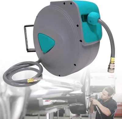 Produktbild von Hadice na stlačený vzduch 20m Automatický naviják na hadici 1/4" připojení Hadicový naviják Automatický stlačený vzduch s rychlospojkou Šedá CEEDIR