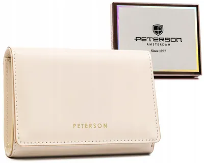 Zdjęcie produktu dla Portfel damski ze skóry ekologicznej na zatrzask i suwak - Peterson