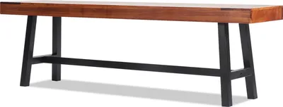 Obrázek produktu pro SucceBuy 63" dřevěná zahradní lavice s kovovými nohami, nosnost 500 liber, venkovní jídelní a terasové sezení pro zahradu, park, dvůr, verandu