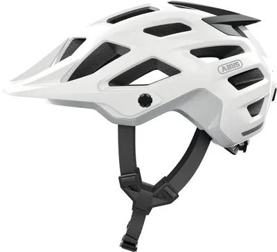 Image de ABUS Casque MTB Moventor 2.0 - Casque de vélo confortable pour le tout-terrain - Casque All-Mountain - pour femmes et hommes - Blanc Mat, L