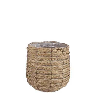 Produktbild von Mica Decorations Avalon Pflanzenkorb - H26 x Ø26 cm - Seegras - Hellbraun