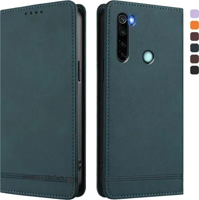 Immagine prodotto di Custodia per Xiaomi Redmi Note 8, custodia retro in Finto cuoio flip con supporto e slot per carte Verde
