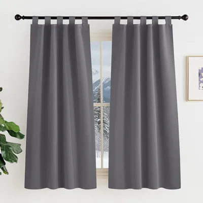 Immagine prodotto di Tende oscuranti grigie, set di 2 pannelli da 90 x 150 cm con passanti