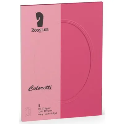 Produktbild von Passepartoutkarte Coloretti B6 oval VE=5 Stück Pink