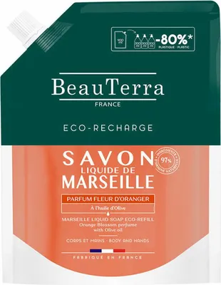 Produktbild von Beauterra MARSEILLE Orangenblütenseife Nachfüllpackung 900 ml