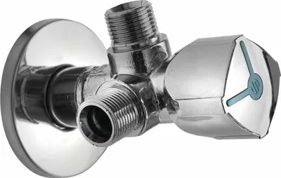 Image de Vanne d'angle combinée A-80 1/2 "x3/8 "x3/8" avec deux raccords, antical