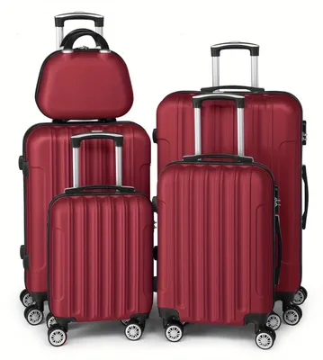 Immagine prodotto di Set da valigia - Valigie da viaggio - Trolley - Set di bagagli - Valigie rigide - 5 pezzi - Materiale ABS leggero - Serratura numerica TSA