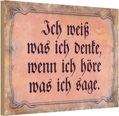 Produktbild von vianmo Holzschild 12x18 cm ich weiß was denke wenn Dekoration