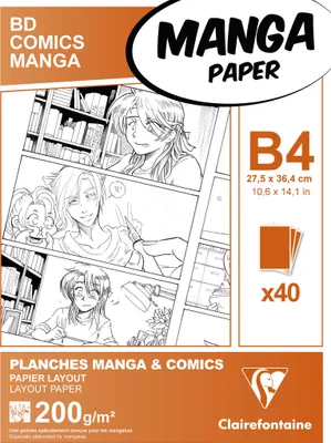 Produktbild von Clairefontaine Papier für Manga, Packung/Etui mit 40 Blatt B4 200g 94049C