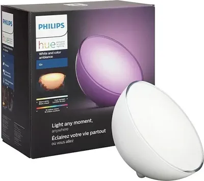 Obrázek produktu pro Philips Hue White and Color ambiance Přenosné bodové svítidlo Go, Chytrá stolní lampa, Bluetooth/Zigbee, Bílá, LED, Žárovky bez možnosti výměny, Více