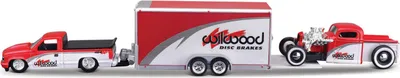 Image de Maisto - Design Team Haulers, 1993 Chevrolet 454 SS Pick-up, Car Trailer, 1936 Chevy Pickup, 1:64