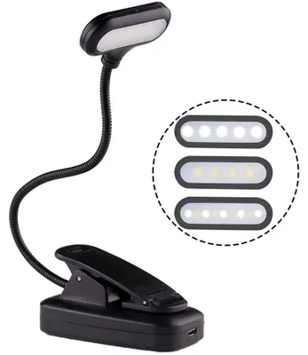 Produktbild von Leselampe fürs Bett, bernsteinfarbene Klemmleuchte zum Lesen, warmes LED-Nachtlicht, USB-aufladbar