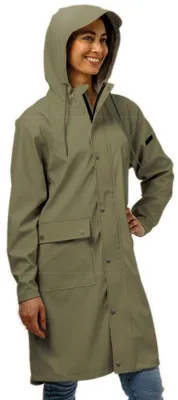 Produktbild von Mirage Regenmantel Niederschlag Trenchcoat - Größe M - Hergestellt aus Polyester weicher Berührung - Olivengrün