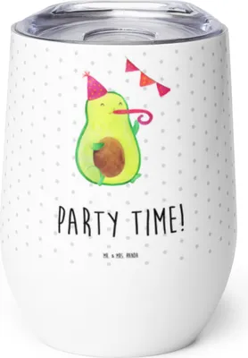 Produktbild von Mr. & Mrs. Panda thermosbecher Avocado Party Zeit - Weiß - Geschenk, Glücklich, Thermobecher, Thermo Becher, kaffee tasse, Geburtstagsfeier, Geburtstag, Reisebecher