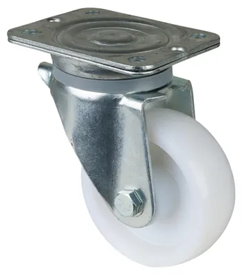 Produktbild von BS Rollen Schwerlast-Lenkrolle B10 Durchmesser 125mm Tragfähigkeit 600kg Kunststoff-Rad naturfarben Platte 138x110mm - N100.B10.127