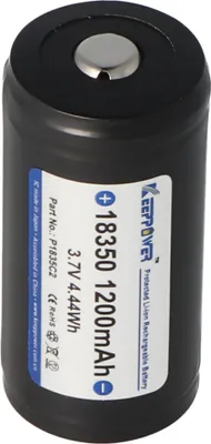 Produktbild von Keeppower 18350 - 1200mAh, 3,6V - 3,7V Li-Ion-Akku geschützt, Abmessungen beachten ca. 39x18,6mm