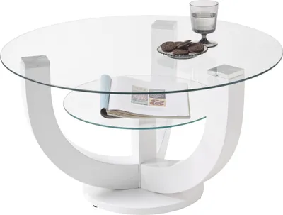 Produktbild von Couchtisch >Denver< (B/H/T: 80x40x80 cm) in weiß, Glas - 80x40x80 (BxHxT)