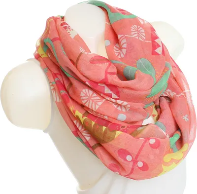 Produktbild von Glamexx24 Damen schal mit Mustermix im Blumendesign Ethno muster Langschal Loop Schlauchschal Tuch-Farbe: Aprikosa gelb